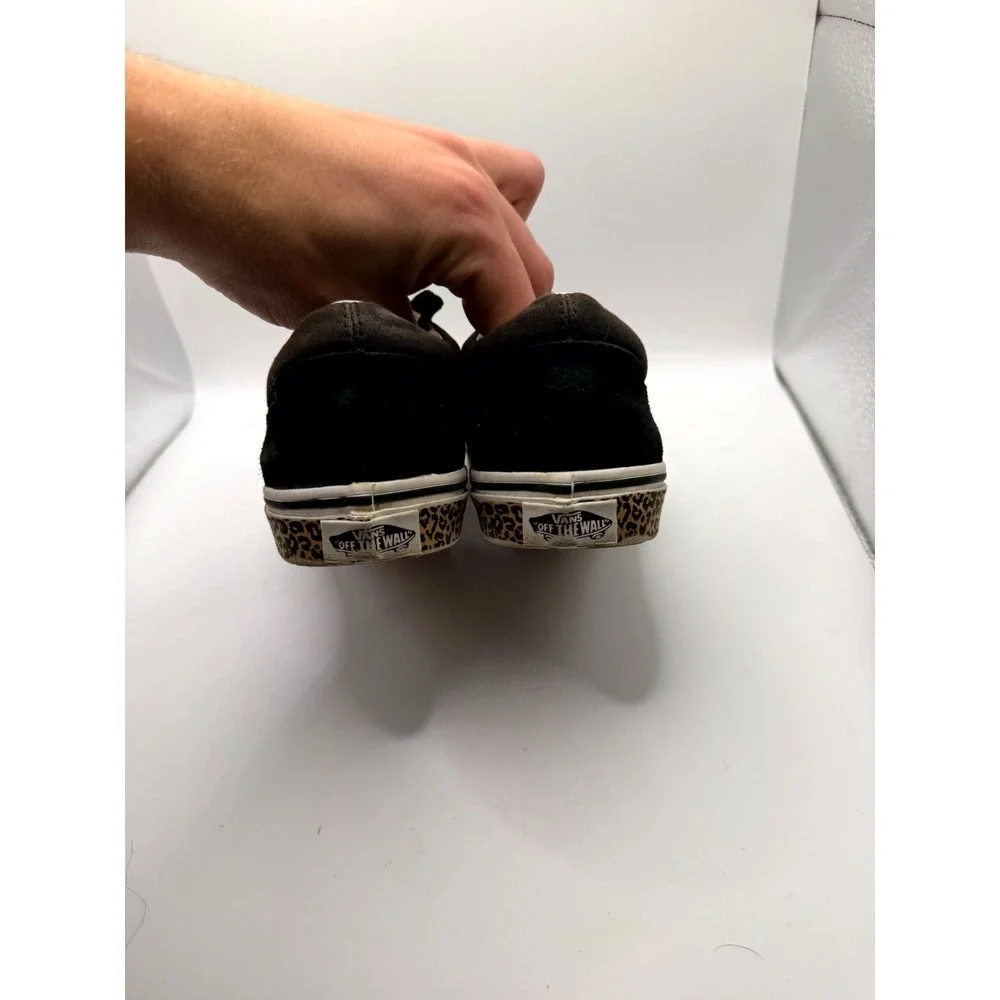 VANS Old Skool Leopard Sidewall Unisex Kids 5 Sneaker Black Low‎ Top Skate Shoes